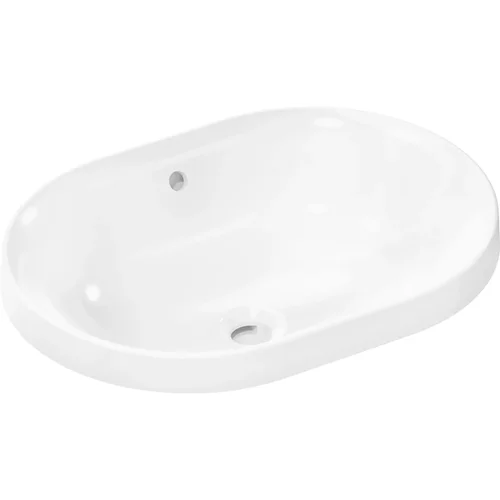 hansgrohe Xuniva U Einbauwaschtisch 550/400 ohne Hahnloch mit Überlauf, SmartClean Weiß