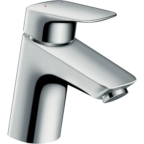 hansgrohe Logis Einhebel-Waschtischmischer 70 für Niederdruck/offene Warmwasserbereiter mit Push-Open Ablaufgarnitur Chrom