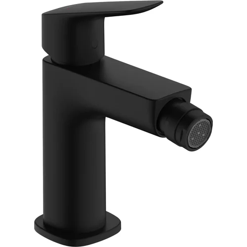 hansgrohe Logis Q Einhebel-Bidetmischer 110 Fine mit Zugstangen-Ablaufgarnitur Mattschwarz