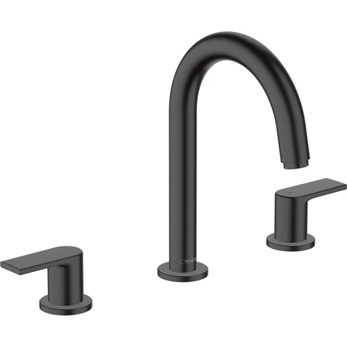 hansgrohe Vernis Shape 3-Loch Waschtischarmatur mit Zugstangen-Ablaufgarnitur Mattschwarz