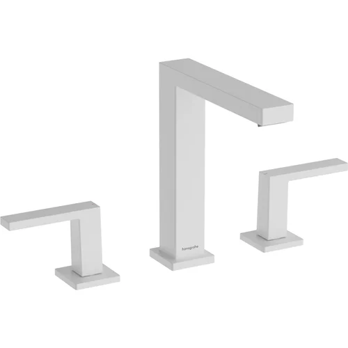 hansgrohe Tecturis E 3-Loch Waschtischarmatur 150 EcoSmart+ mit Push-Open Ablaufgarnitur Mattweiß