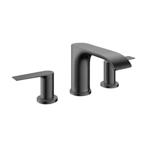 hansgrohe Vivenis 3-Loch Waschtischarmatur 90 mit Zugstangen-Ablaufgarnitur Brushed Black Chrome