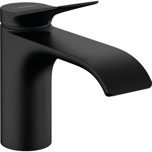 hansgrohe Vivenis Einhebel-Waschtischmischer 80 mit Zugstangen-Ablaufgarnitur Mattschwarz