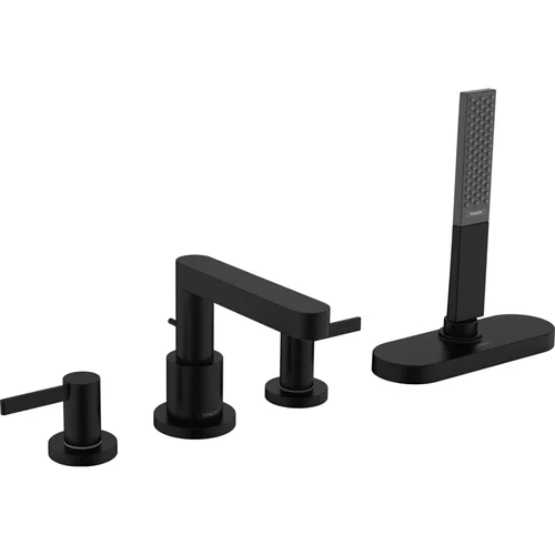 hansgrohe Finoris 4-Loch Wannenrandarmatur mit sBox Mattschwarz