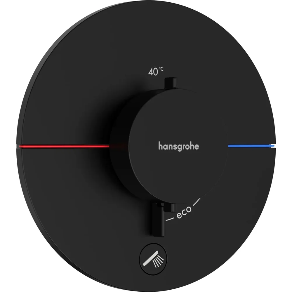 hansgrohe ShowerSelect Comfort S Thermostat Unterputz für 1 Verbraucher und einen zusätzlichen Abgang Mattschwarz
