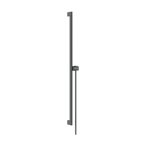 hansgrohe Unica Brausestange S Puro 90 cm mit Easy Slide Handbrausehalter und Isiflex Brauseschlauch 160 cm Brushed Black Chrome