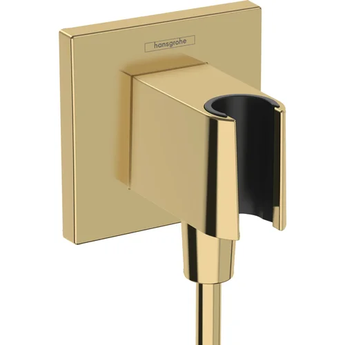 hansgrohe FixFit E Wandanschluss mit Brausehalter in Polished Gold Polished Gold Optic