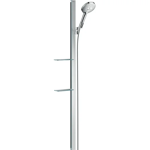 hansgrohe Raindance Select S Brauseset 120 3jet mit Brausestange 150 cm und Ablagen Chrom