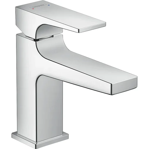 hansgrohe Metropol Einhebel-Waschtischmischer 100 mit Hebelgriff für Handwaschbecken mit Push-Open Ablaufgarnitur Chrom