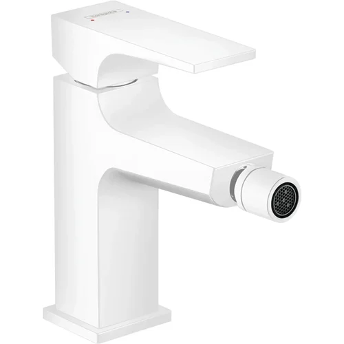 hansgrohe Metropol Einhebel-Bidetmischer mit Hebelgriff und Push-Open Ablaufgarnitur Mattweiß