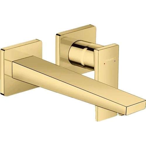hansgrohe Metropol Einhebel-Waschtischmischer Unterputz für Wandmontage mit Hebelgriff und Auslauf 22,5 cm Polished Gold Optic
