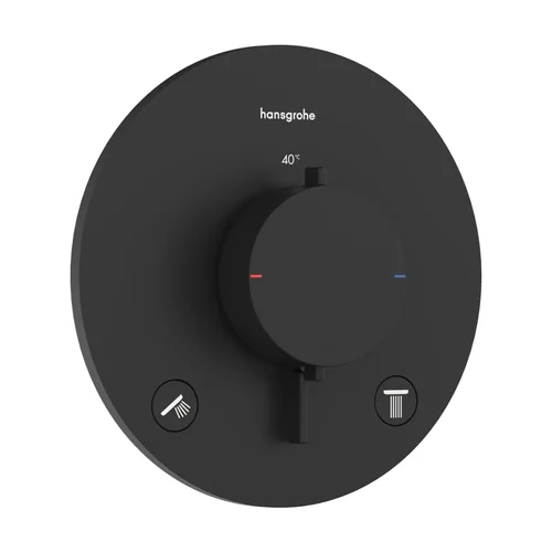 hansgrohe Ecostat Comfort S Thermostat Unterputz für 2 Verbraucher Mattschwarz