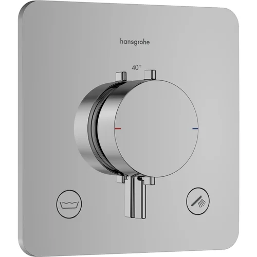 hansgrohe Ecostat Comfort Q Thermostat Unterputz für 2 Verbraucher mit integrierter Sicherungskombination nach EN1717 Chrom