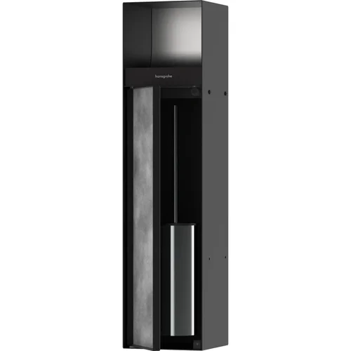 hansgrohe XtraStoris Rock Einbau Toilettenbürstenhalter mit Papierhalter und befliesbarer Tür Mattschwarz