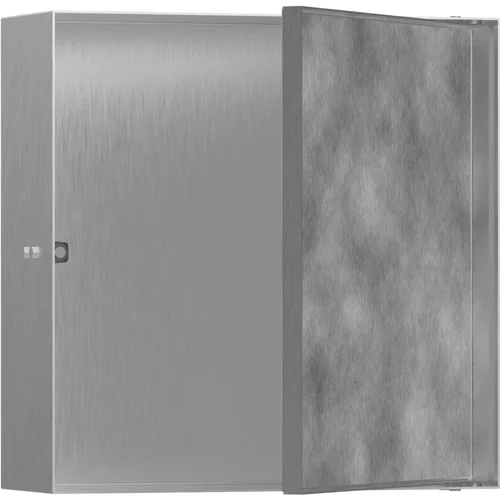 hansgrohe XtraStoris Rock Wandnische mit befliesbarer Tür 300/300/100 Edelstahl gebürstet
