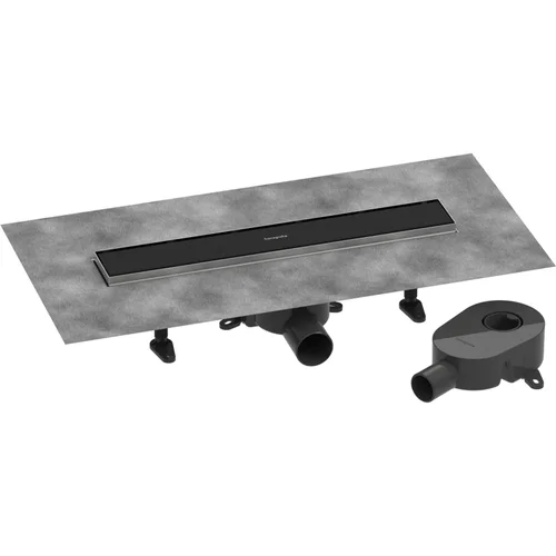 hansgrohe RainDrain Go Komplettset Duschrinne 500 rückseitig befliesbar für Standard-/flache Installation Mattschwarz