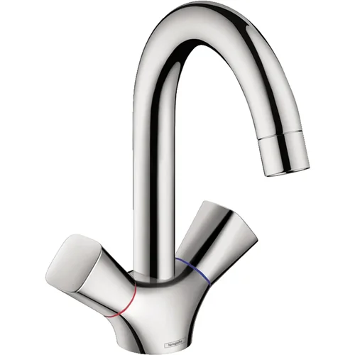 hansgrohe Logis Q 2-Griff Waschtischarmatur 150 mit Zugstangen-Ablaufgarnitur Chrom