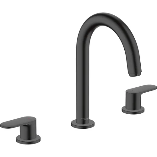 hansgrohe Vernis Blend 3-Loch Waschtischarmatur mit Zugstangen-Ablaufgarnitur Mattschwarz