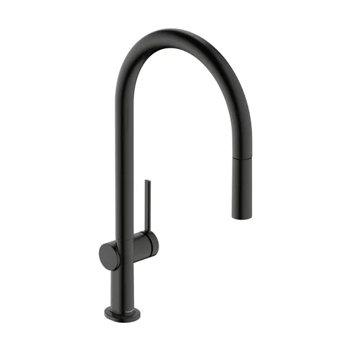 hansgrohe Talis M54 Einhebel-Küchenmischer 210, Ausziehauslauf, 1jet Brushed Black Chrome