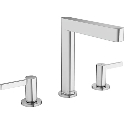 hansgrohe Finoris 3-Loch Waschtischarmatur 160 mit Push-Open Ablaufgarnitur Chrom