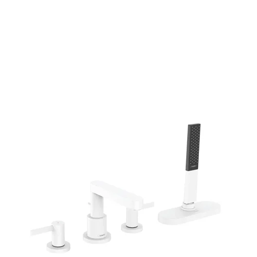hansgrohe Finoris 4-Loch Wannenrandarmatur mit sBox Mattweiß