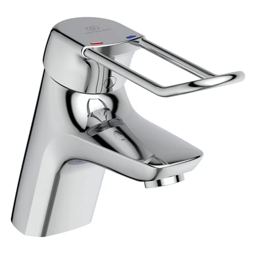 Ideal Standard Waschtischarmatur Ceramix Blue, mit Bügelgriff, mit Ablaufgarnitur, mit CU-Rohren, Ausladung 135mm, Chrom