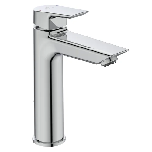 Ideal Standard Waschtischarmatur Tesi, Grande, Niederdruck, 5 l/min., mit Ablaufgarnitur, Ausladung 124mm, Chrom