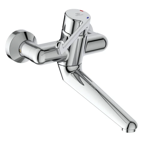 Ideal Standard Wandwaschtisch-Sicherheitsarmatur Ceraplus, absperrbarer S-Anschluß, Hebel 180mm, Ausladung 200mm, Chrom