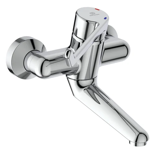 Ideal Standard Wandwaschtisch-Sicherheitsarmatur Ceraplus, nicht absperrbarer S-Anschluß, Hebel 180mm, Ausladung 150mm, Chrom