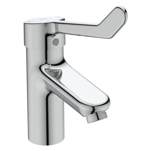Ideal Standard Waschtischarmatur Ceraplus mit Klinikhebel mit Ablaufgarnitur Ausladung 112mm Chrom, Chrom