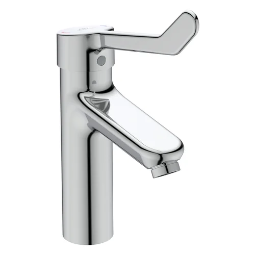 Ideal Standard Waschtischarmatur Ceraplus Grande mit Klinikhebel ohne Ablaufgarnitur Ausladung 123mm Chrom, Chrom
