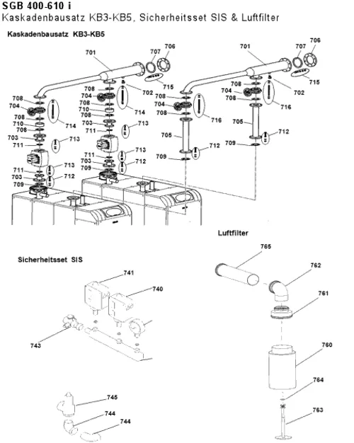 Kaskadenbausatz KB3-KB5, Sicherheitsset SIS & Luftfilter