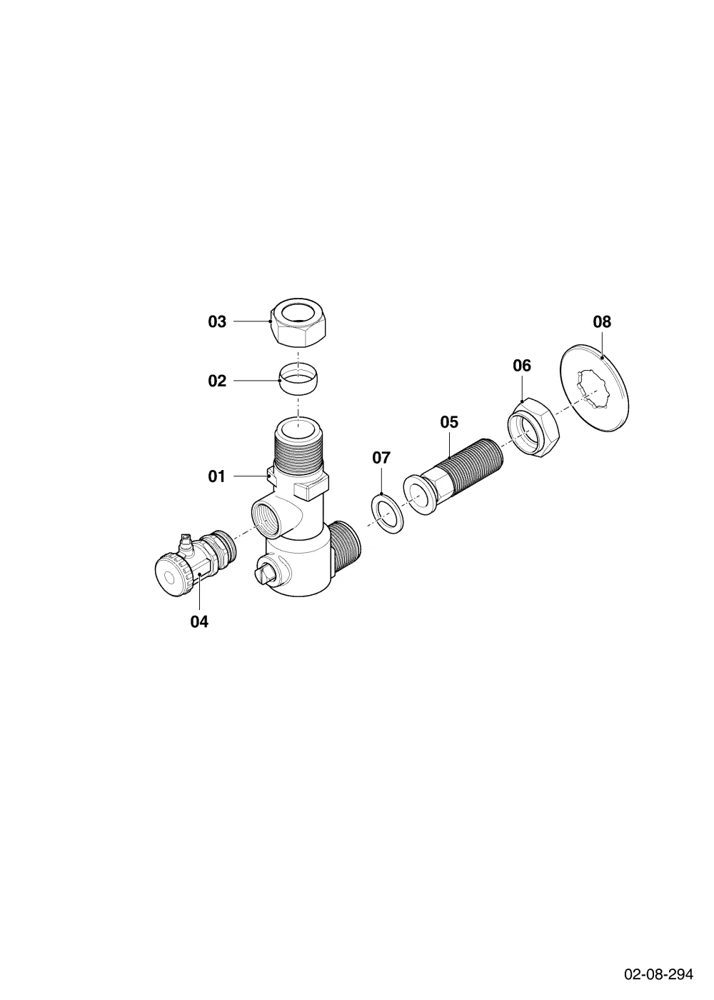 Wartungshahn Eck Rp 3/4, Unterputz