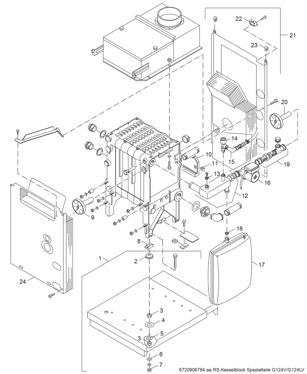 Kesselblock G124 V/LV Spezialteile