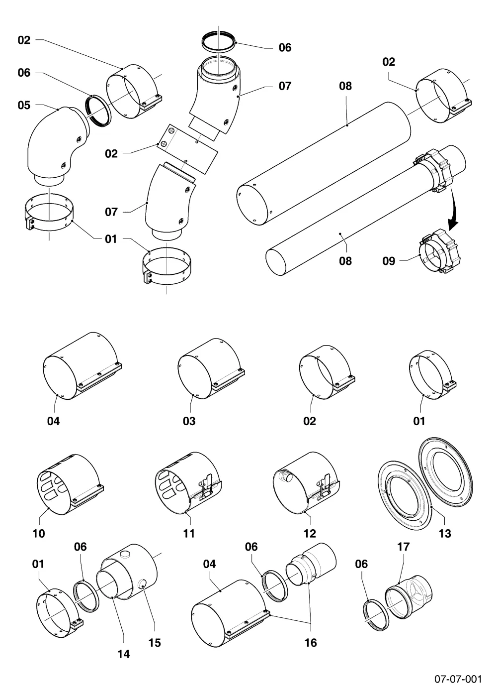 Einzelteile aus System 63/96 Alu