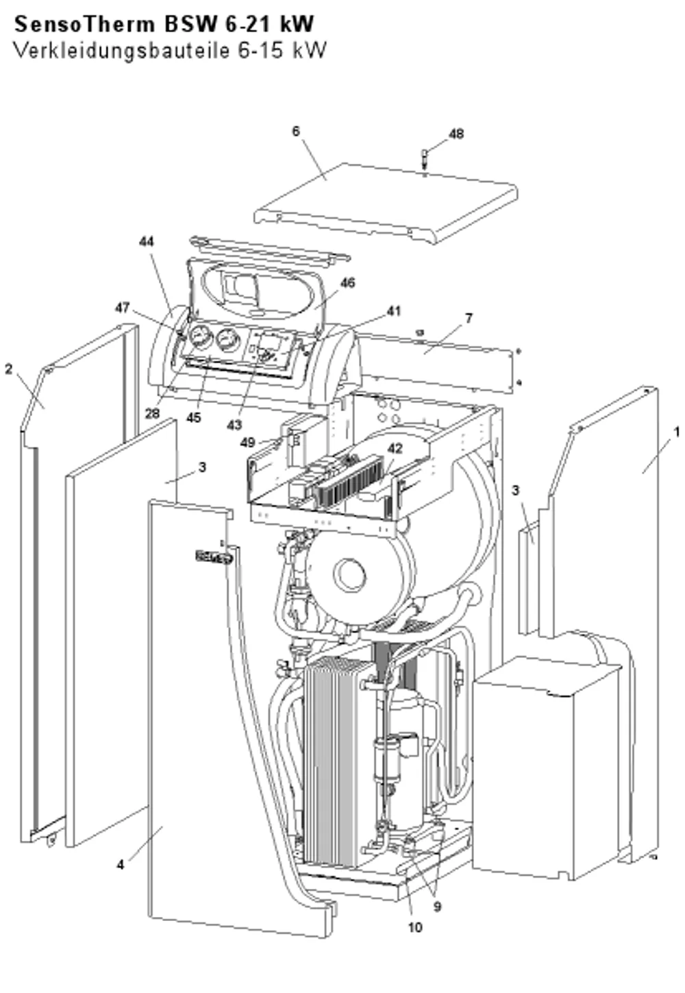 Verkleidungsbauteile 6-15 kW