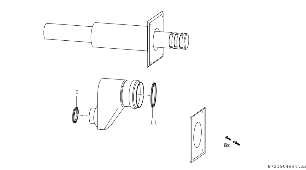 Kit horizontal for twin pipe