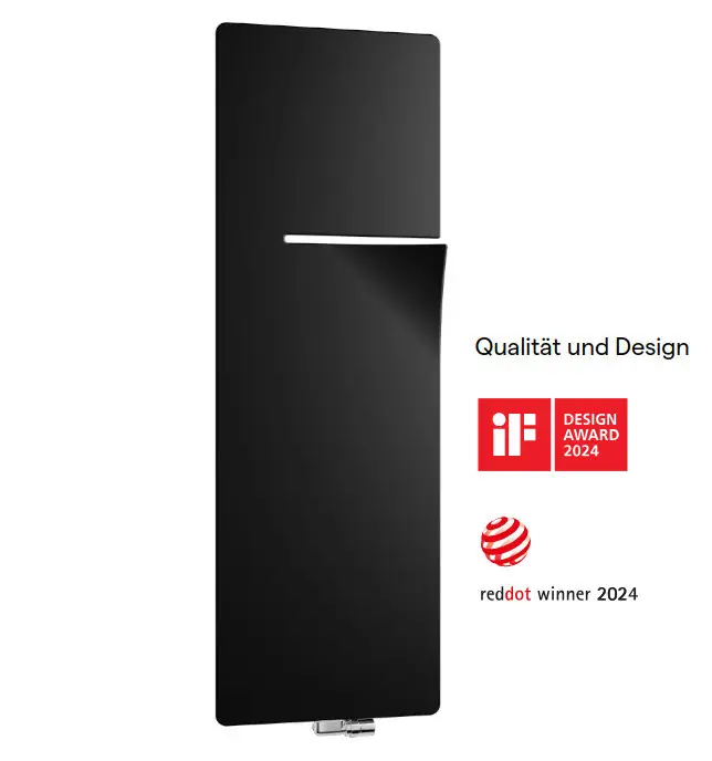 Kermi Bad- und Wohnheizkörper Ineo, Onyx, rechts, 1800x600x84 mm, Design Award 2024