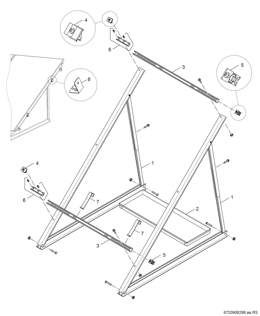Flachdachgestell senkrecht/waagerecht