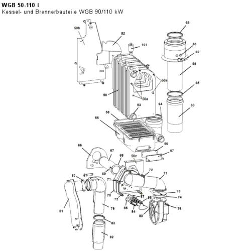 Kessel- und Brennerbauteile WGB 90/110 kW