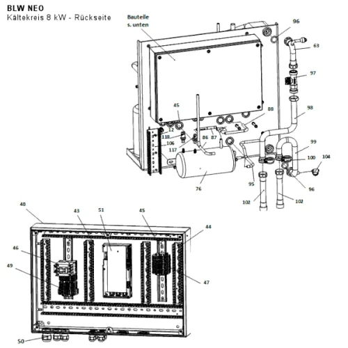 Kältekreis 8 kW - Rückseite