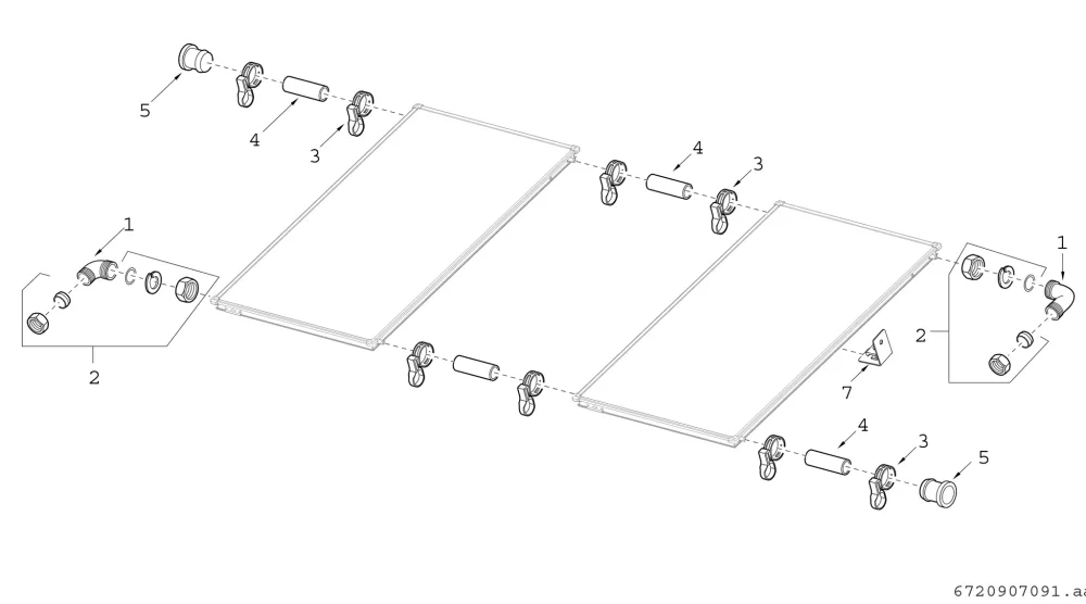 Connection set for FKB, FKC, flat roof