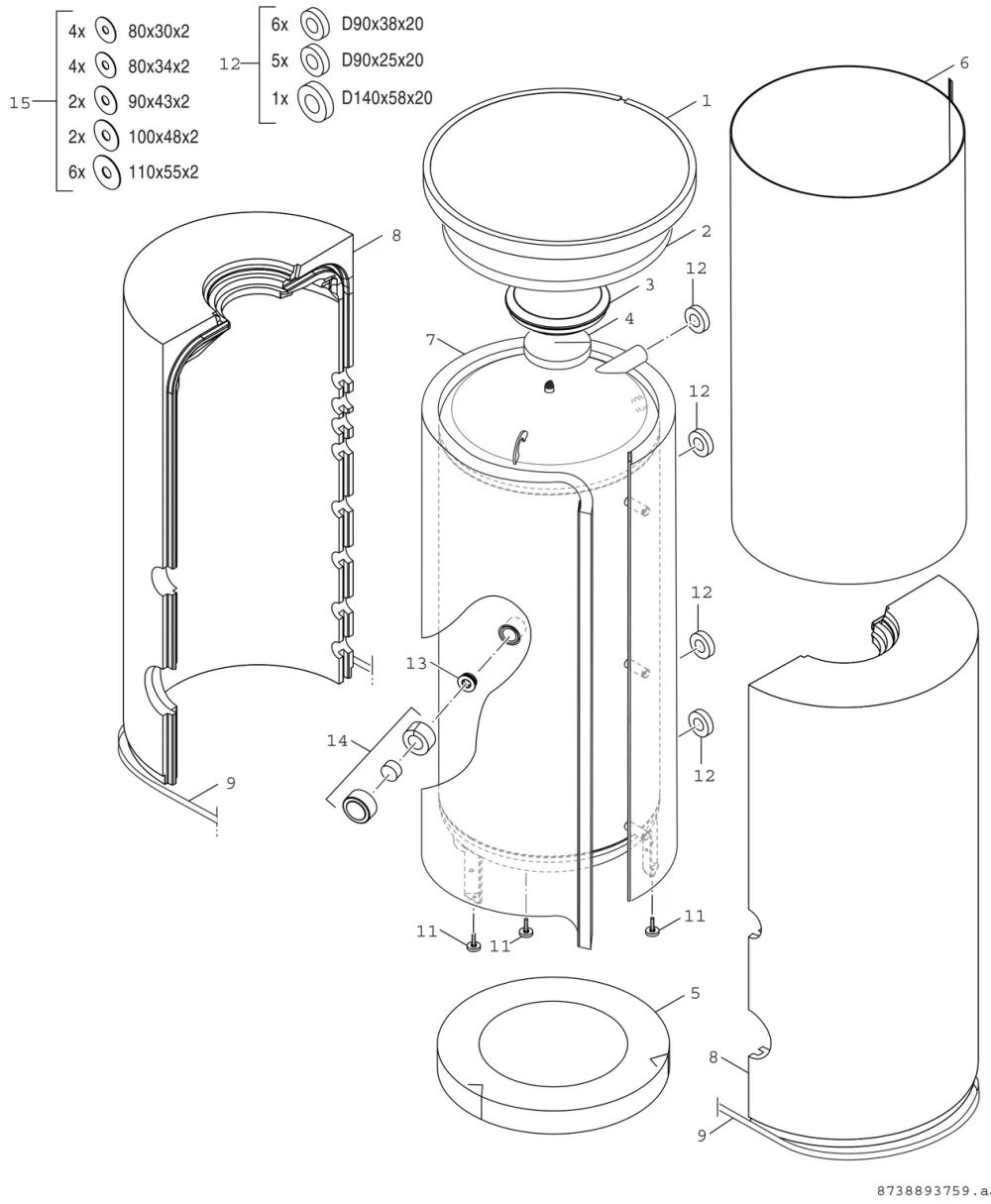 Pufferspeicher B 750-6 ER - 1300-6 ER
