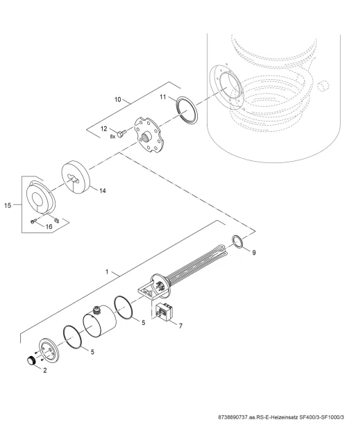Elektro-Heizeinsatz SF400/3-1000/3