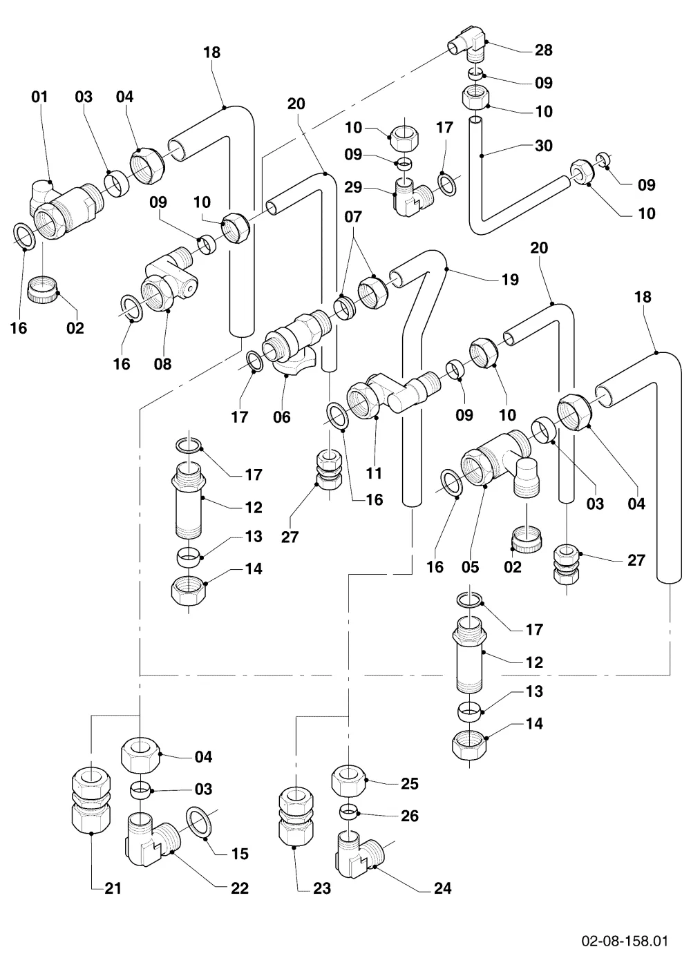 Hydraulikteile (Austausch ohne Gas- u. Wartungshahn)