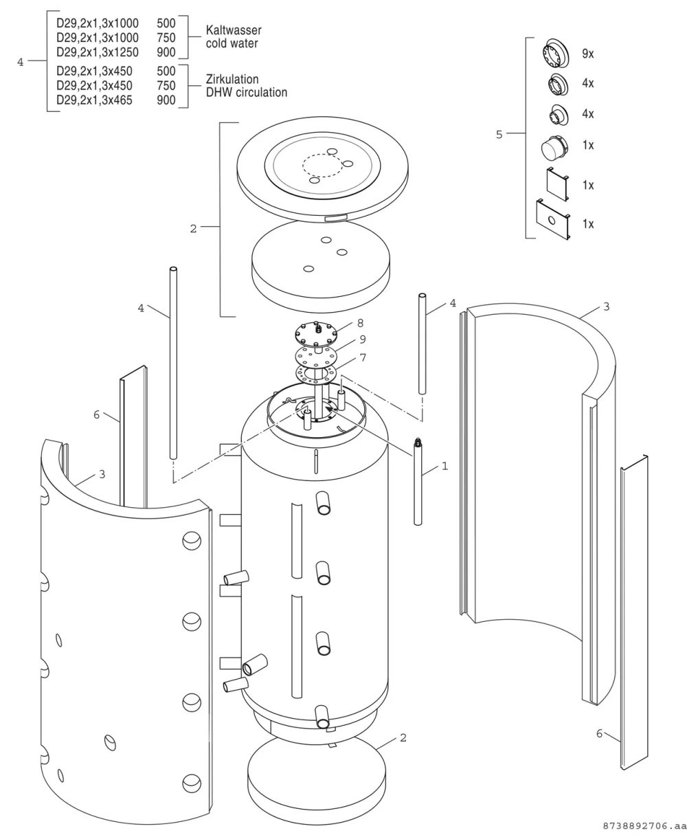 Isolierung Speicher CBS A 500 - 1500
