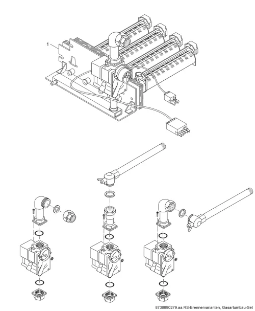 Brennervarianten, Gasartumbau-Set