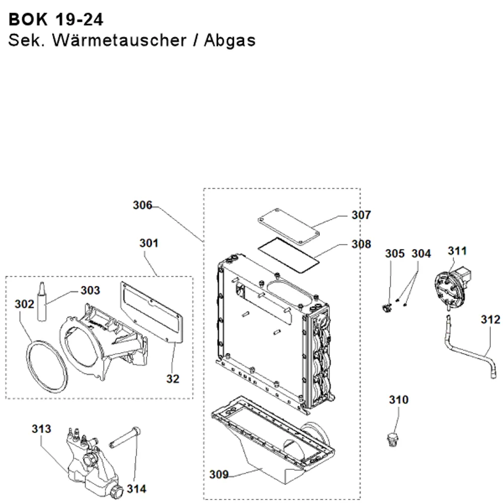 Sek. Wärmetauscher / Abgas