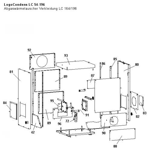 Abgaswärmetauscher Verkleidung LC 164/196