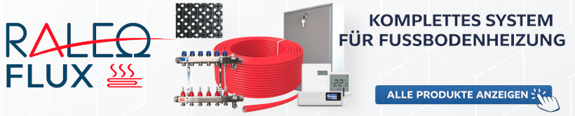 Komplettes System für Fußbodenheizung – Rohre, Verteiler und Steuerung | RALEO FLUX